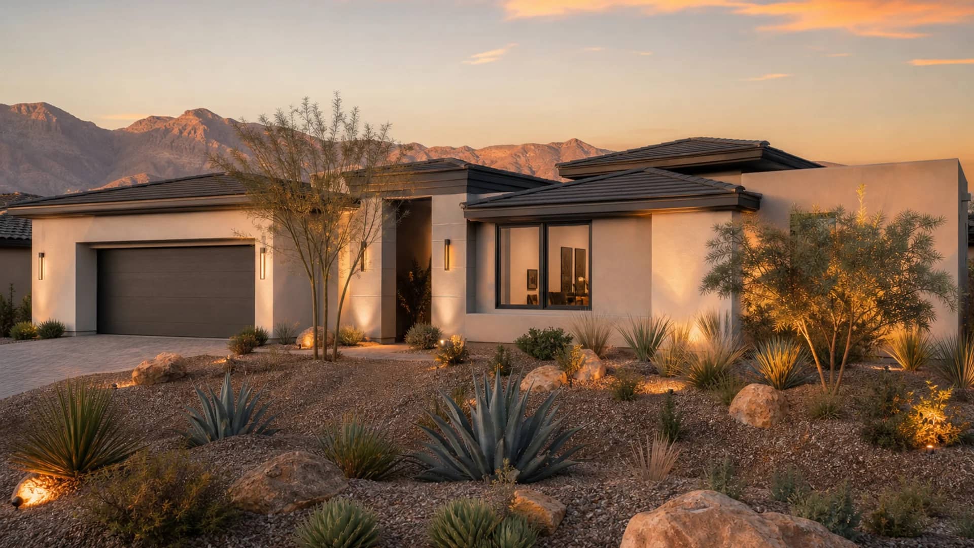 Stunning desert contemporary home at Mesa at Skyeview in Skye Canyon, Las Vegas NV 89166