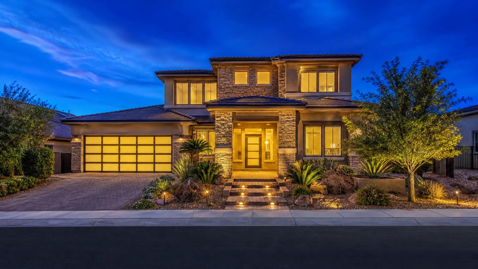 Immaculate home at twilight — sell your home in Skye Canyon 89166